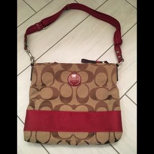Coach signature strip crossbody file bag